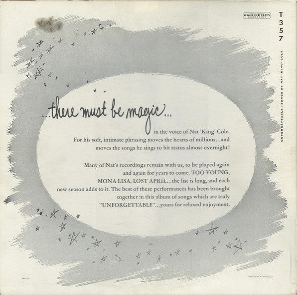 Nat King Cole : Unforgettable (LP, Album, Mono, RP, Tur)