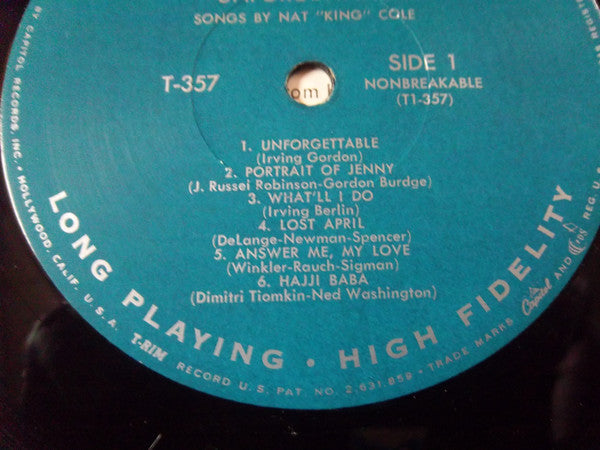 Nat King Cole : Unforgettable (LP, Album, Mono, RP, Tur)