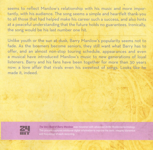 Barry Manilow : The Very Best Of Barry Manilow (CD, Comp, RE)