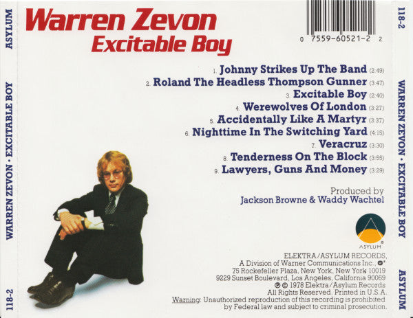 Warren Zevon : Excitable Boy (CD, Album, RE)
