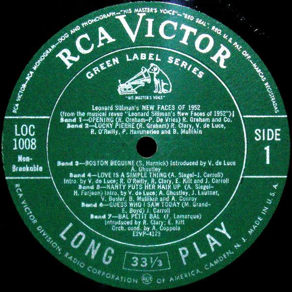 "New Faces Of 1952" Cast - Leonard Sillman's New Faces Of 1952 (LP) (G+) - Endless Media