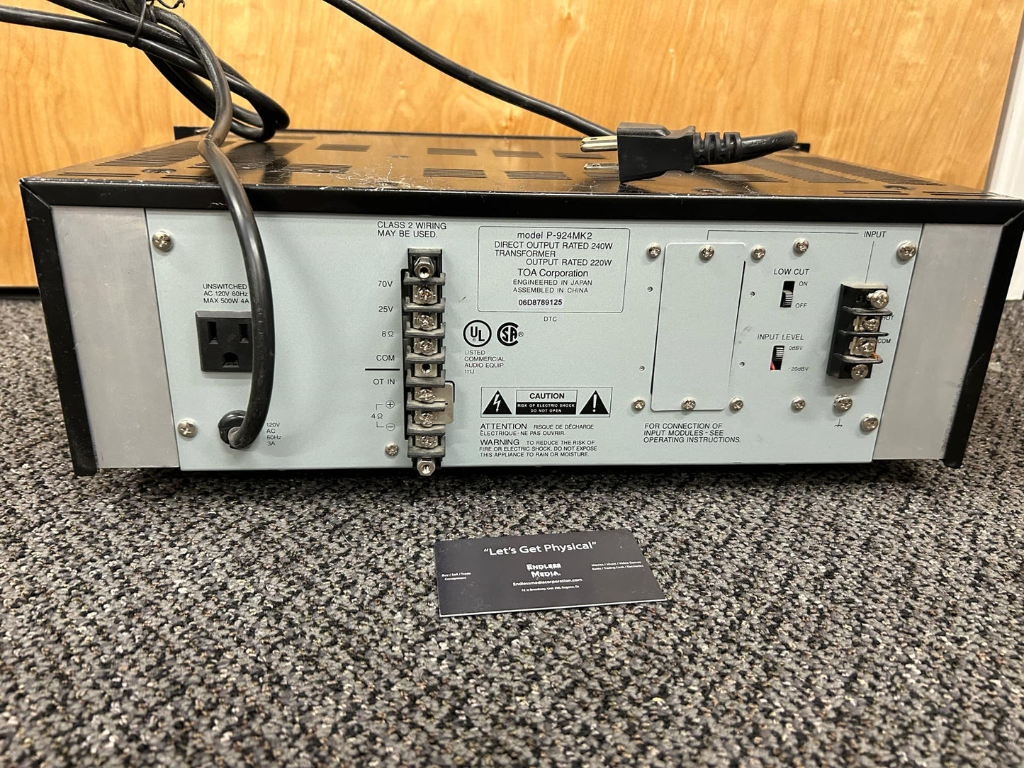 TOA P924MK2 Series II Power Amplifier Rack Mount