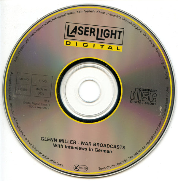 Glenn Miller - War Broadcasts With Interviews In German (CD) (VG+) - Endless Media