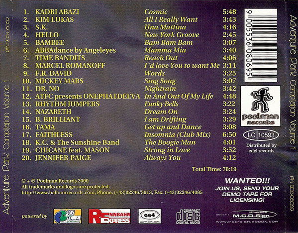 Various - Adventure Park Compilation Volume 1 (CD) (NM or M-) - Endless Media