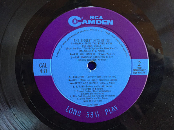 Various - The Biggest Hits Of '58, Vol. 1 (LP) (VG) - Endless Media