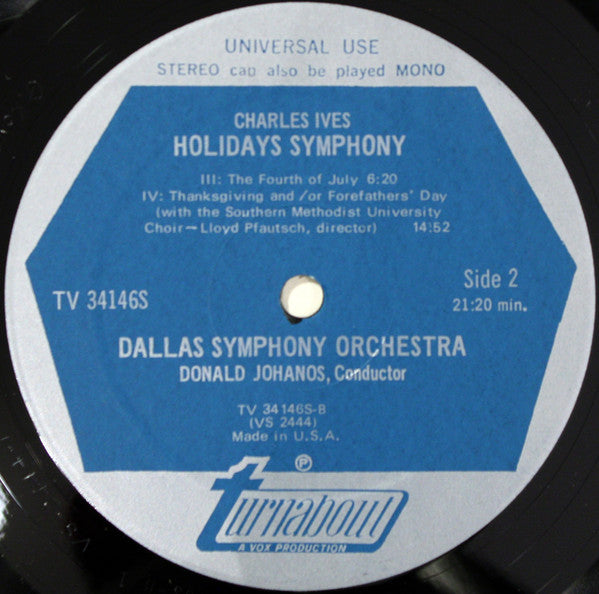 Charles Ives - Dallas Symphony Orchestra, Donald Johanos - Holidays Symphony (LP) (VG+) - Endless Media