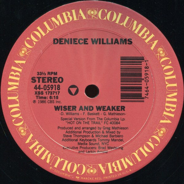 Deniece Williams - Wiser And Weaker (12") (M) - Endless Media