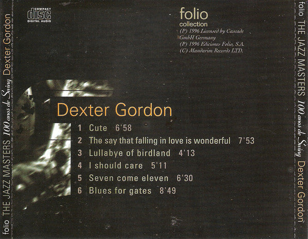 Dexter Gordon - The Jazz Masters - 100 Años De Swing (CD) (M) - Endless Media