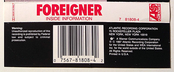 Foreigner - Inside Information (Cassette) (VG+) - Endless Media