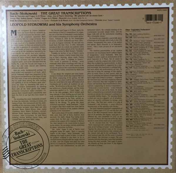 Johann Sebastian Bach, Leopold Stokowski And His Symphony Orchestra - Bach-Stokowski, The Great Transcriptions (LP) (VG+) - Endless Media