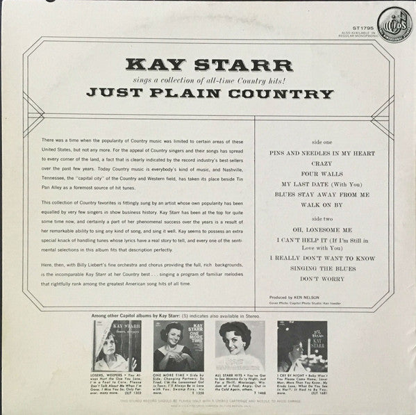Kay Starr - Just Plain Country (LP) (G) - Endless Media