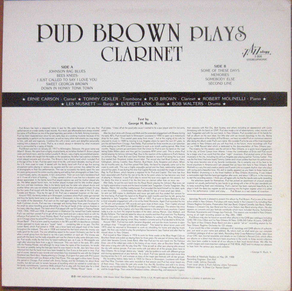 Pud Brown - Pud Brown Plays Clarinet (LP) (VG+) - Endless Media