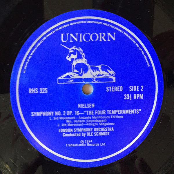 Carl Nielsen, Ole Schmidt, London Symphony Orchestra - Carl Nielsen Symphony No. 2 (The Four Temperaments), Op. 16 (LP) (VG+) - Endless Media