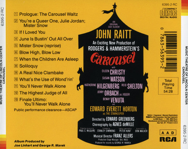 Rodgers & Hammerstein - Carousel - Original Cast - Music Theater Of Lincoln Center (CD) (VG+) - Endless Media