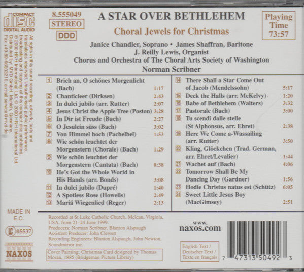 Various - A Star Over Bethlehem: Choral Jewels For Christmas (CD) (G+) - Endless Media