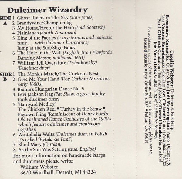 Cecelia Webster - Dulcimer Wizardry (Cassette) (M) - Endless Media