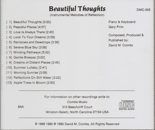 Gary Prim - Beautiful Thoughts (Instrumental Melodies Of Reflection) (CD) (VG) - Endless Media