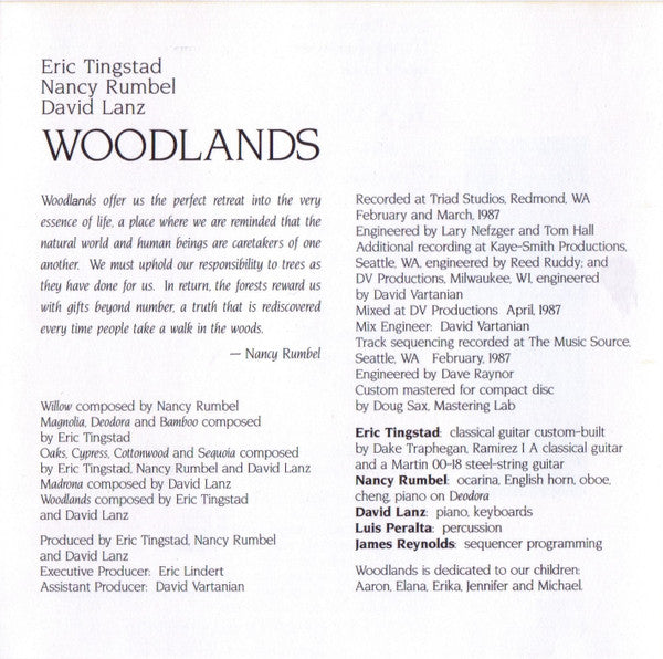 Tingstad & Rumbel, David Lanz - Woodlands (CD) (VG+) - Endless Media
