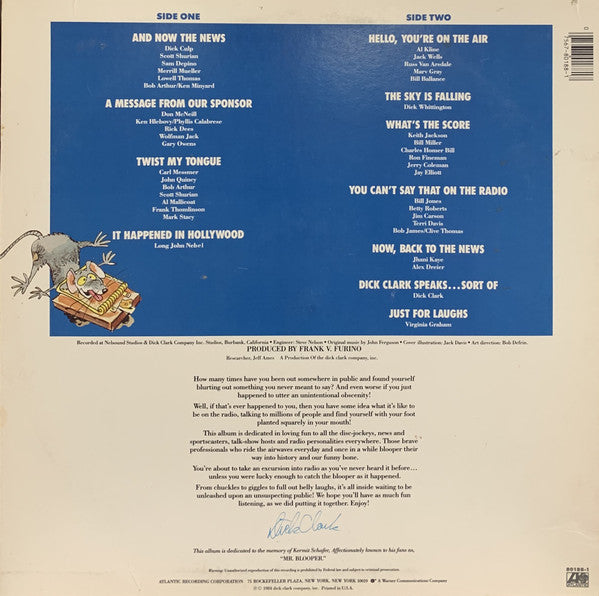 Dick Clark  - Dick Clark Presents Radio's Uncensored Bloopers (LP) (VG+) - Endless Media
