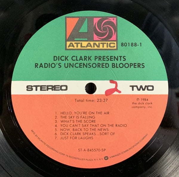 Dick Clark  - Dick Clark Presents Radio's Uncensored Bloopers (LP) (VG+) - Endless Media