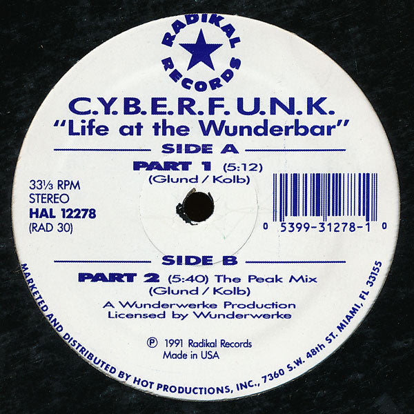 C.Y.B.E.R.F.U.N.K. - Life At The Wunderbar (12") (VG) - Endless Media
