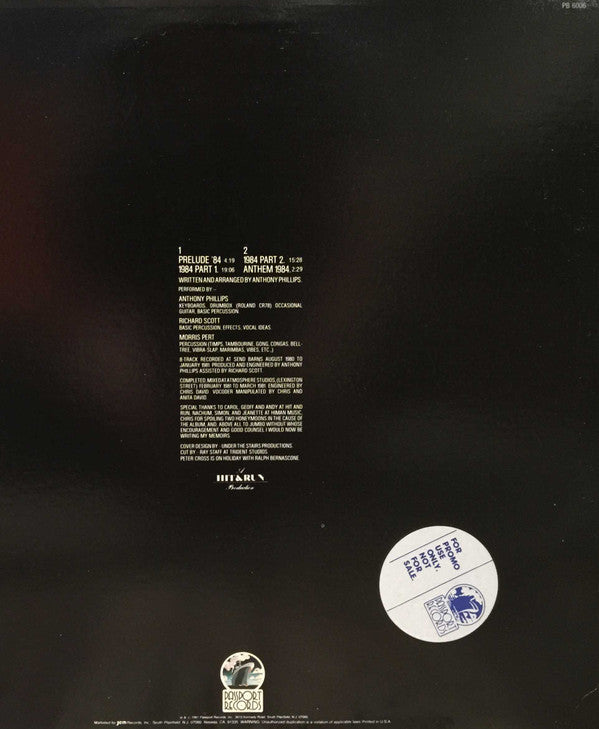 Anthony Phillips - 1984 (LP) (NM or M-) - Endless Media