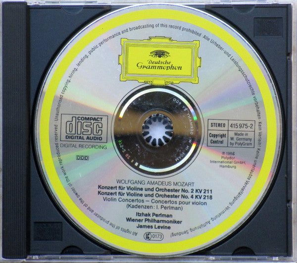 Wolfgang Amadeus Mozart - Itzhak Perlman, Wiener Philharmoniker, James Levine - Violinkonzerte Nos. 2 & 4 (CD) (NM or M-) - Endless Media