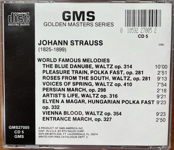 Johann Strauss Jr. : Wiener Volksopernorchester Chef D'Orchestre: Peter Falk - Les Œuvres Les Plus Célèbres (Le Danube Bleu, Etc.) (CD) (NM or M-) - Endless Media