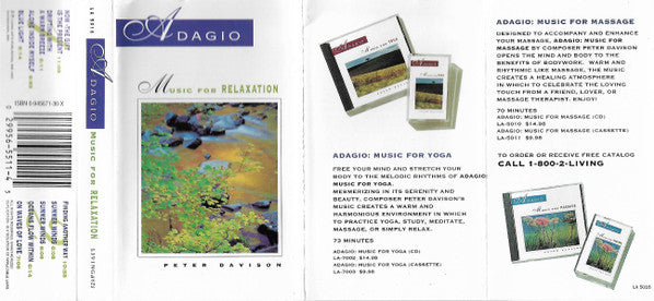 Peter Davison - Adagio Music For Relaxation (Cassette) (VG+) - Endless Media
