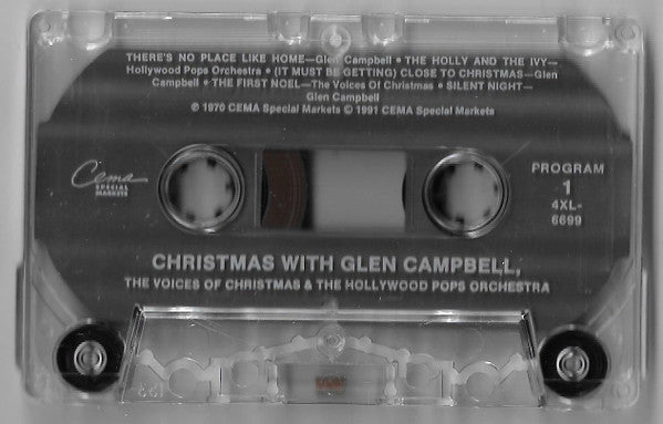 Glen Campbell And Hollywood Pops Orchestra With The Voices Of Christmas - Christmas With Glen Campbell (Cassette) (VG+) - Endless Media