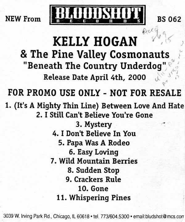 Kelly Hogan & The Pine Valley Cosmonauts - Beneath The Country Underdog (CD) (VG) - Endless Media