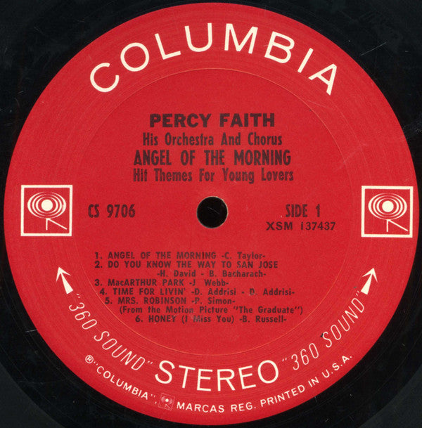 Percy Faith And His Orchestra And Chorus - Angel Of The Morning (Hit Themes For Young Lovers) (LP) (VG) - Endless Media