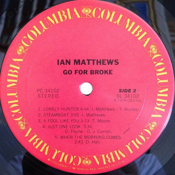 Iain Matthews - Go For Broke (LP) (VG+) - Endless Media