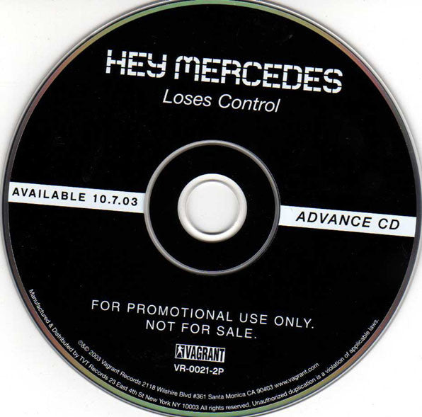Hey Mercedes - Loses Control (CD) (VG+) - Endless Media