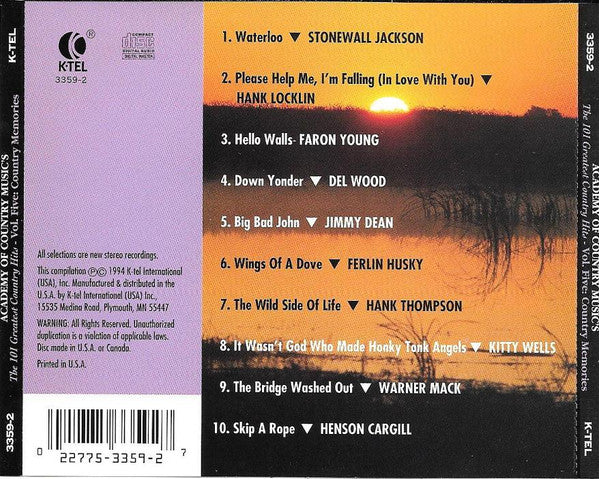 Various - Academy Of Country Music's The 101 Greatest Country Hits - Vol. Five: Country Memories (CD) (NM or M-) - Endless Media