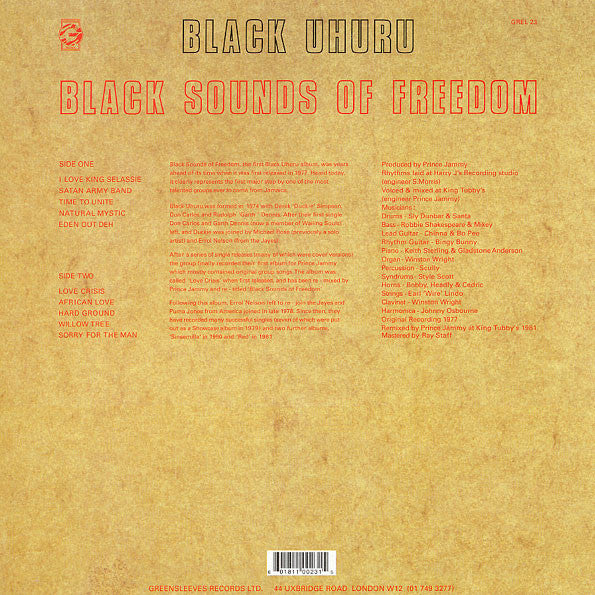 Black Uhuru - Black Sounds Of Freedom (LP) (NM or M-) - Endless Media