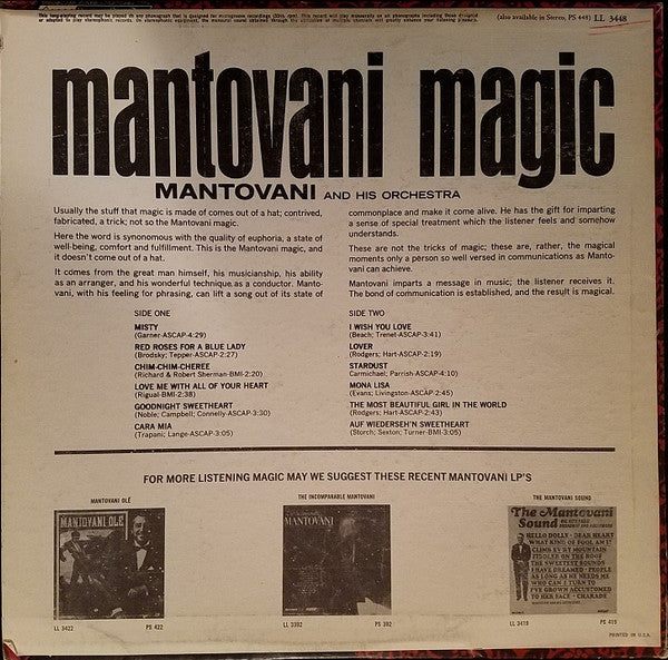 Mantovani And His Orchestra - Mantovani Magic (LP) (G+) - Endless Media