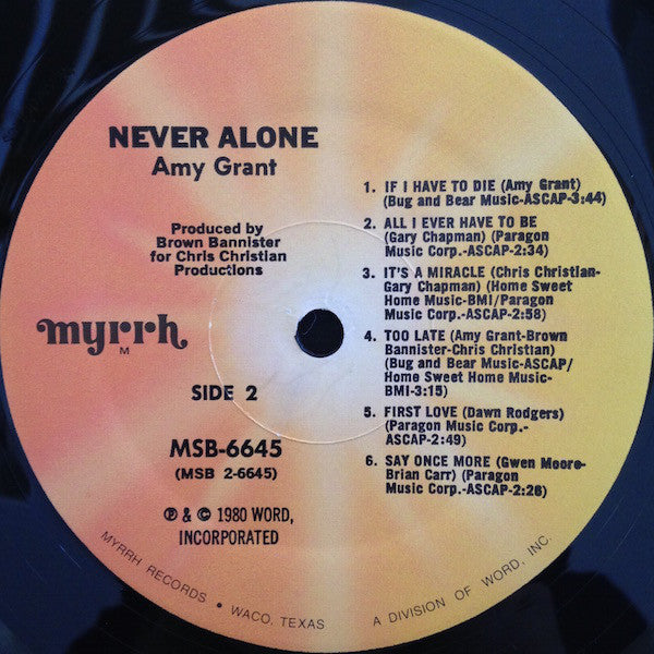 Amy Grant - Never Alone (LP) (G+) - Endless Media