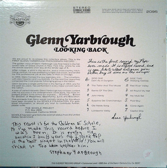 Glenn Yarbrough - Looking Back (LP) (VG+) - Endless Media