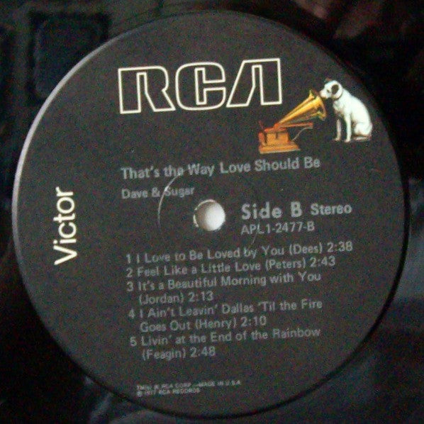 Dave And Sugar - That's The Way Love Should Be (LP) (VG+) - Endless Media