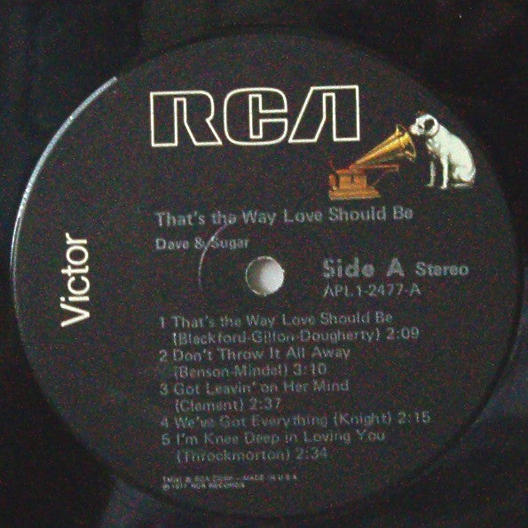 Dave And Sugar - That's The Way Love Should Be (LP) (VG+) - Endless Media