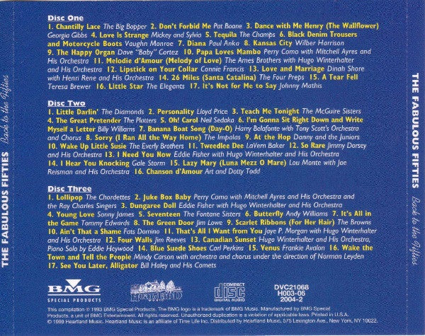 Various - The Fabulous Fifties: Back To The Fifties (3xCD) (VG) - Endless Media