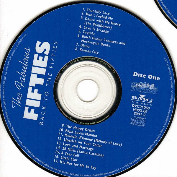 Various - The Fabulous Fifties: Back To The Fifties (3xCD) (VG) - Endless Media