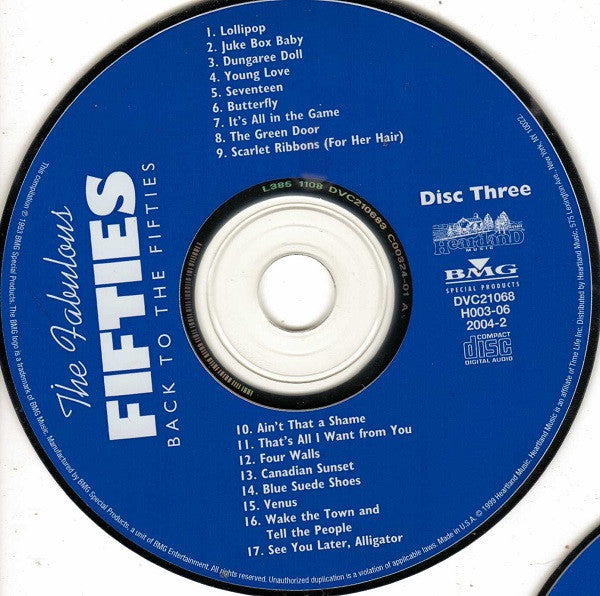 Various - The Fabulous Fifties: Back To The Fifties (3xCD) (VG) - Endless Media