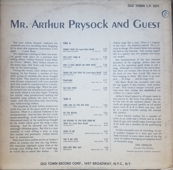 Arthur Prysock - Mr. Arthur Prysock And Guest (LP) (VG) - Endless Media