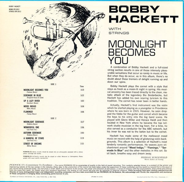 Bobby Hackett - Moonlight Becomes You (LP) (VG) - Endless Media