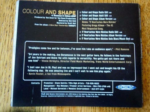 Joe Bonamassa - Colour And The Shape (CD) (VG+) - Endless Media