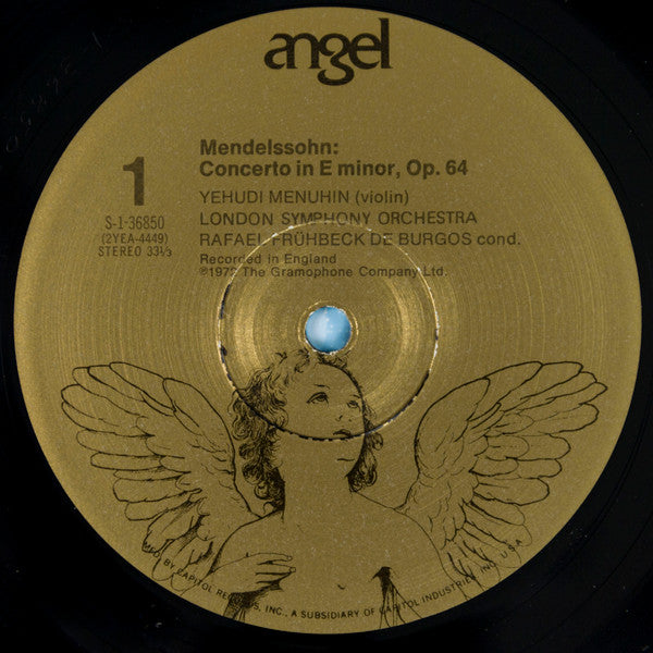 Felix Mendelssohn-Bartholdy, Yehudi Menuhin, Rafael Frühbeck De Burgos, London Symphony Orchestra - Concerto In E Minor, Op.64 / Concerto In D Minor (1822) (LP) (VG+) - Endless Media