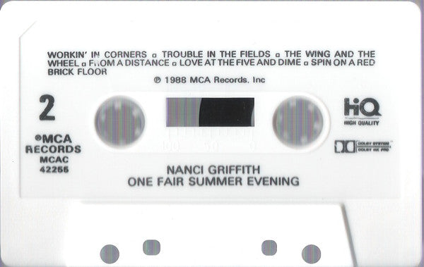 Nanci Griffith - One Fair Summer Evening (Cassette) (VG) - Endless Media