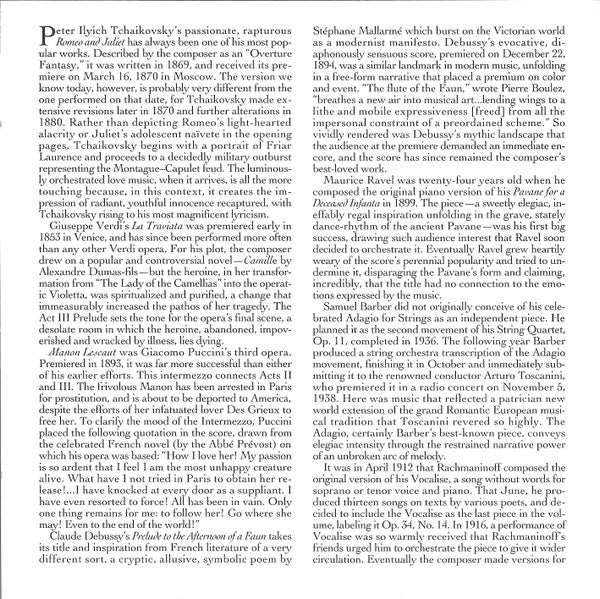 Pyotr Ilyich Tchaikovsky, Samuel Barber, Giacomo Puccini, Claude Debussy, Giuseppe Verdi, Maurice Ravel, Sergei Vasilyevich Rachmaninoff - Romantic Favorites (CD) (VG+) - Endless Media